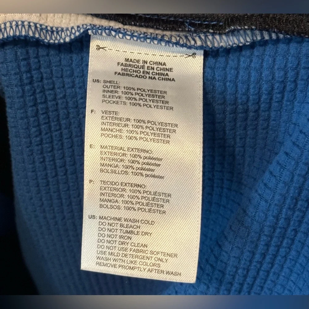 Adidas Golf Blue Fleece Lined Full Zip‎ Golf Performance Jacket Men's Size M